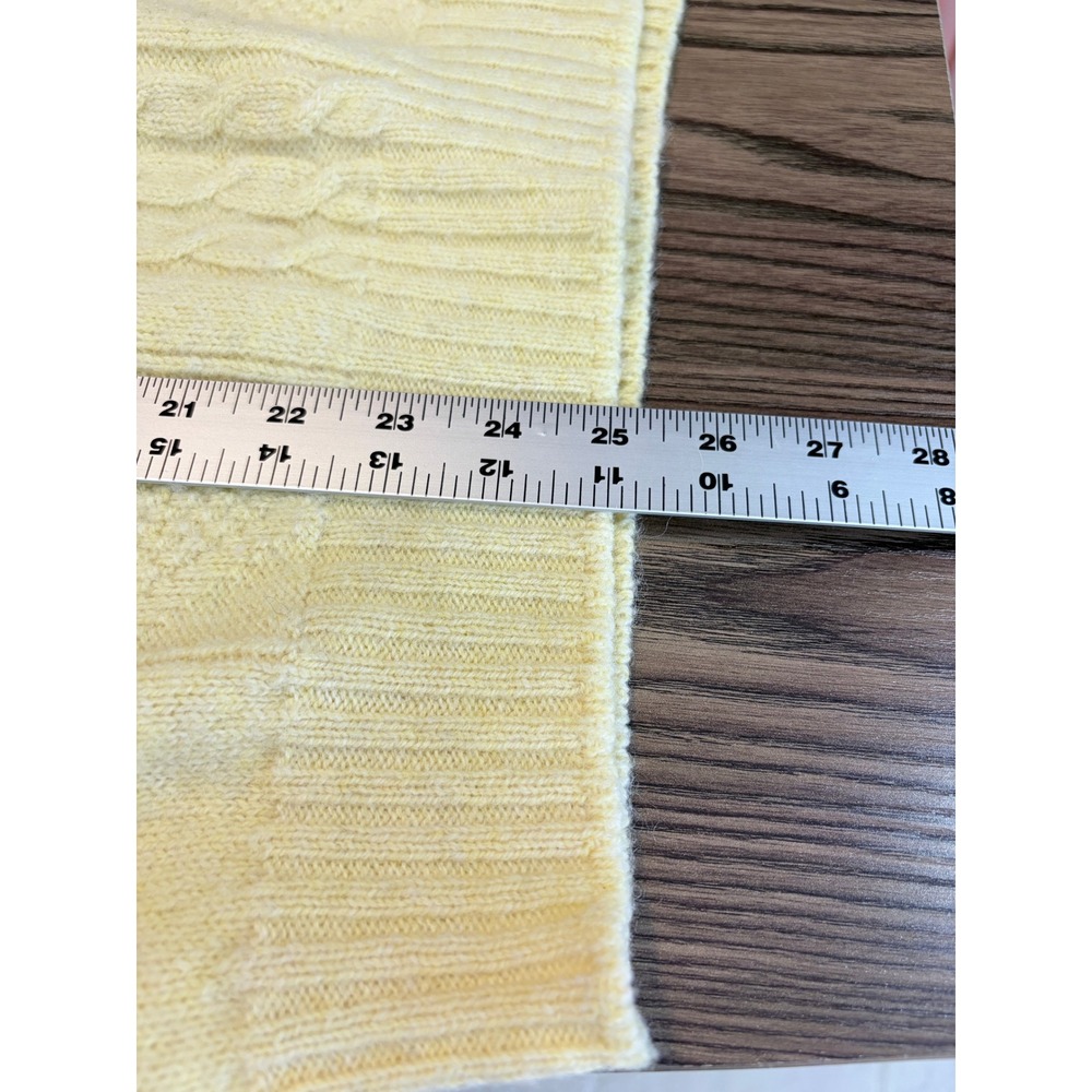 Vintage Style Yellow Cable Knit V-Neck Sweater Vest Sleeveless Pastel Top L - Picture 7 of 7